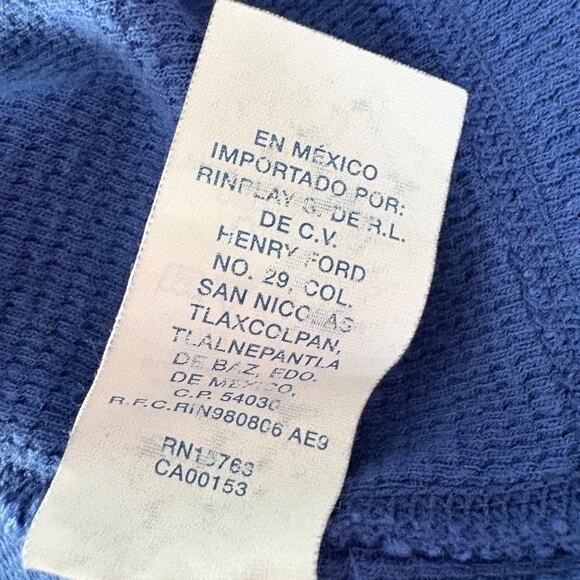 Polo Ralph Lauren Sleepwear Thermal Shirt Navy Sleeves Crest Logo Long Sleeve L - Picture 6 of 7